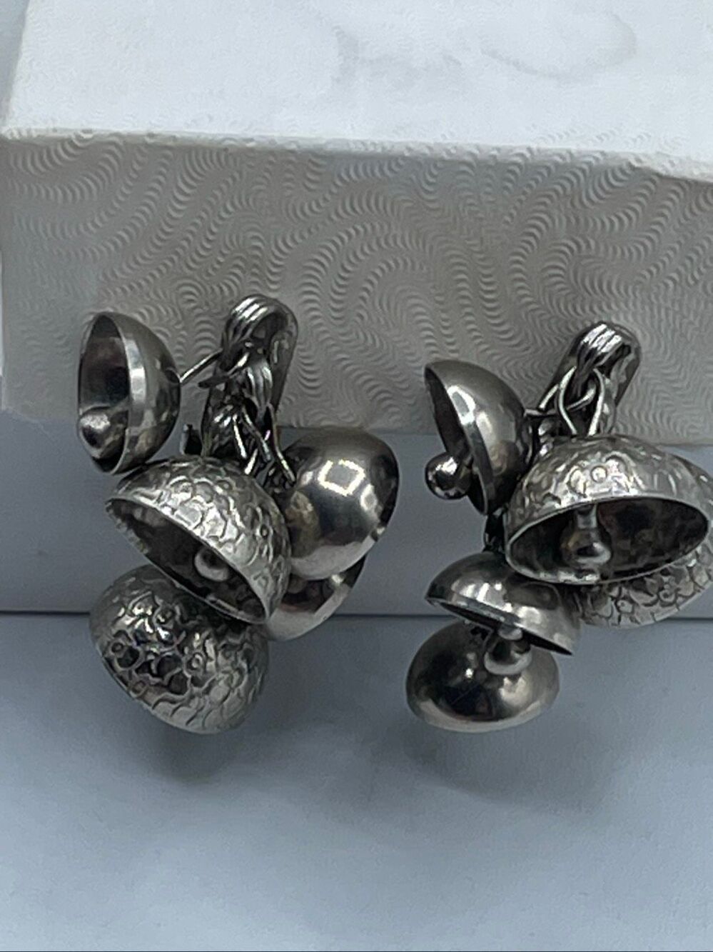 Vintage Brazilian “ Balanganda” bell clip earrings.